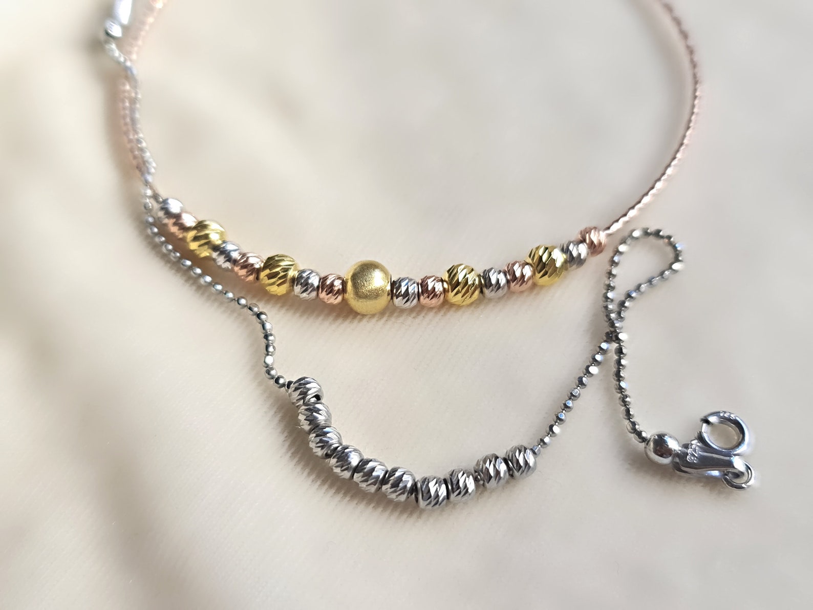 Ball chain bracelet Gold bracelet 925 sterling silver Etsy