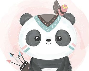 Panda Illustration Etsy