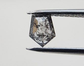 0.40 Ct Salt & Pepper Diamond |Loose Shield/Pentagon Diamond for Sale |4.26X5.36 Natural Rough Diamond |Unique Rustic Galaxy Diamond for Her