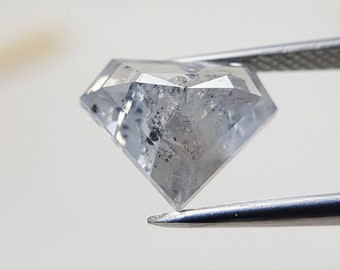 Huge 3.23Ct Salt and Pepper Diamond | 9.01X11.21MM Diamond Cut | Pentagon Diamond for Sale | EcoFriendly Diamond | Unique Diamond for Ring