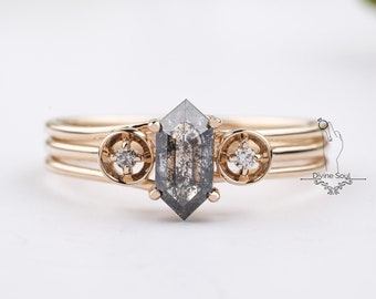 Hexagon Diamond Ring