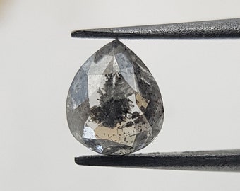 0.46 Ct Pear Salt and Pepper Diamond | Raw Loose Diamond for Sale | Natural Diamond for Engagement Ring | 5.11x4.35x2.53 MM Pear Gemstone