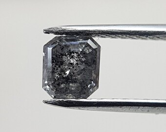 0.55Ct Emerald Salt and Pepper Diamond. Octagon Single Diamond for Sale. 4.22X 4.75 MM Geometry Diamond. Natural Diamond for Engagement Ring