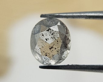 0.62 Ct Oval Salt and Pepper Diamond | Loose Diamond for Engagement Ring | Natural Raw Diamond for Wedding Ring | Unique Galaxy Diamond Sale