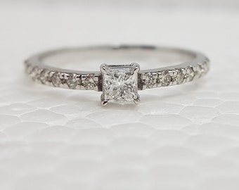 Classic Princess cut Diamond Solitaire Ring | Sparkling Diamond Engagement Ring | Mesmerizing Square Diamond Ring | Gift for Special Person