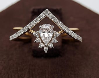 Pear cut Tear Drop Ring