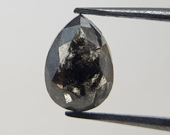 0.88 Ct Pear Salt and Pepper Diamond | Loose Diamond for Engagement Ring | Unique Diamond for Wedding Ring, Promise Ring | Natural Diamond