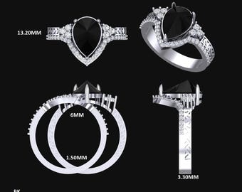 Pear cut Tear Drop Ring