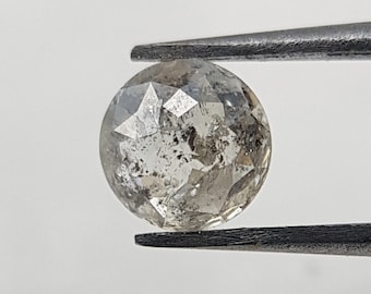 0.42 Ct Salt and Pepper Round Diamond | 4.31 x 2.55 MM Round Diamond Gemstone | Loose Diamond for Engagement Ring / Sale | Natural Diamond