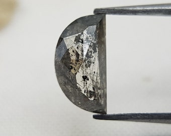 0.75 Ct Loose Crescent Salt and Pepper Diamond for Sale | Half Moon Diamond for Engagement Ring, Promise Ring | Unique Galaxy Diamond