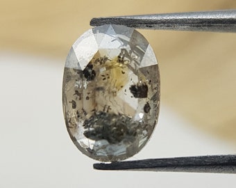 0.69 Ct Oval Salt and Pepper Diamond | Loose Diamond for Sale | Natural Gray Diamond for Engagement Ring , Wedding Ring  | Unique Diamond