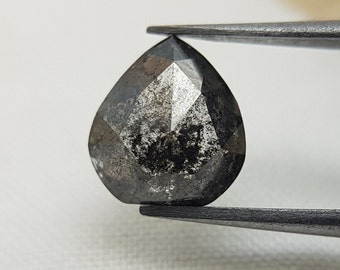 1.07 Ct Pear Salt and Pepper Diamond | Raw Loose Diamond for Sale | Natural Diamond for Engagement Ring | Gray Diamond