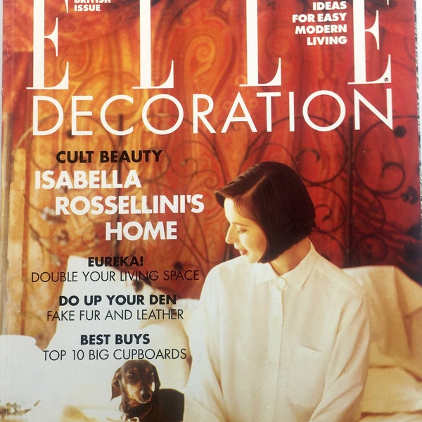 Elle decor magazine March, Isabella Rossellini's home 1995 #ELDE37