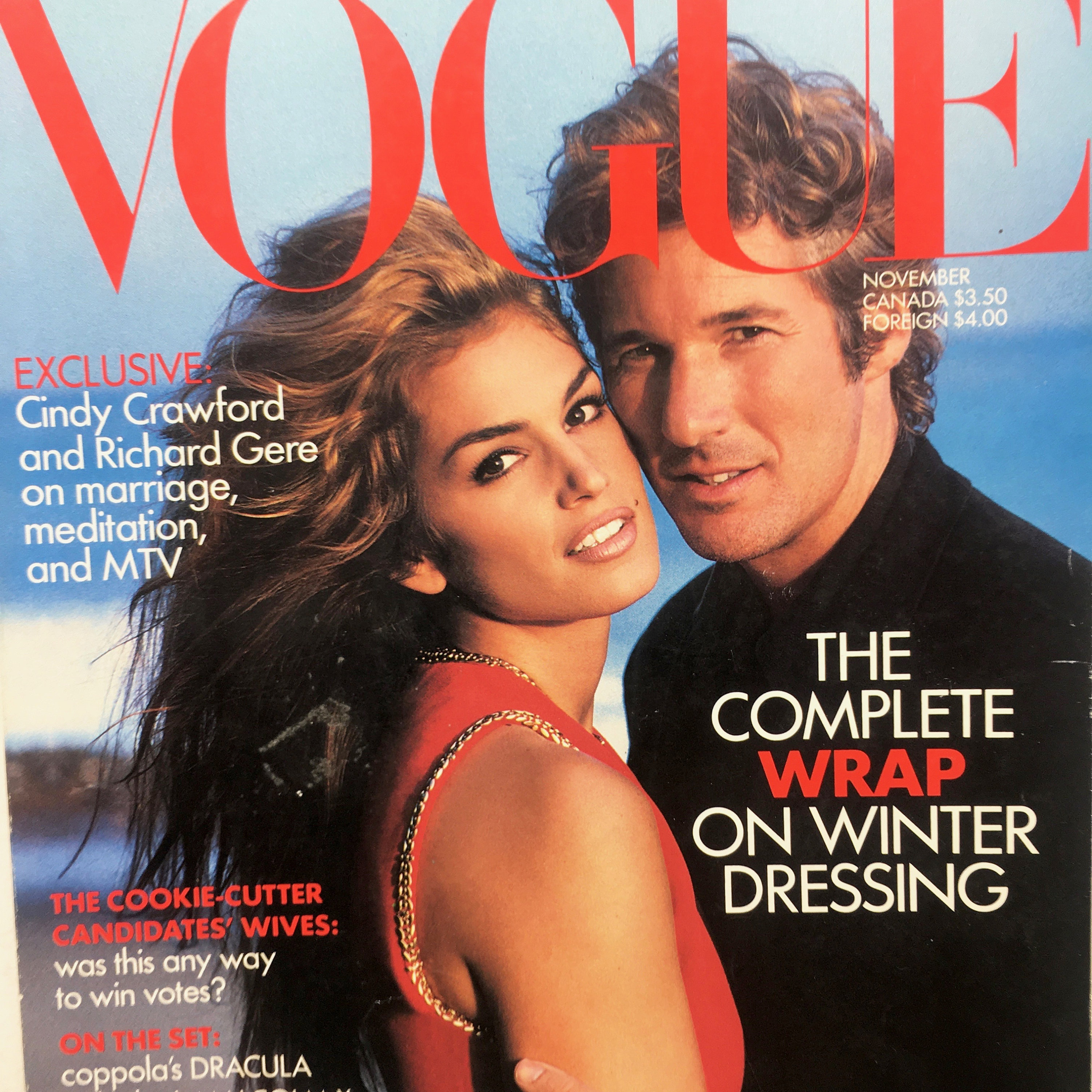 Cindy Crawford Richard Gere Vogue Usa Vintage Magazine 1992 Etsy Cindy Crawford Richard Gere Vogue Usa Vintage Magazine 1992 Etsy
