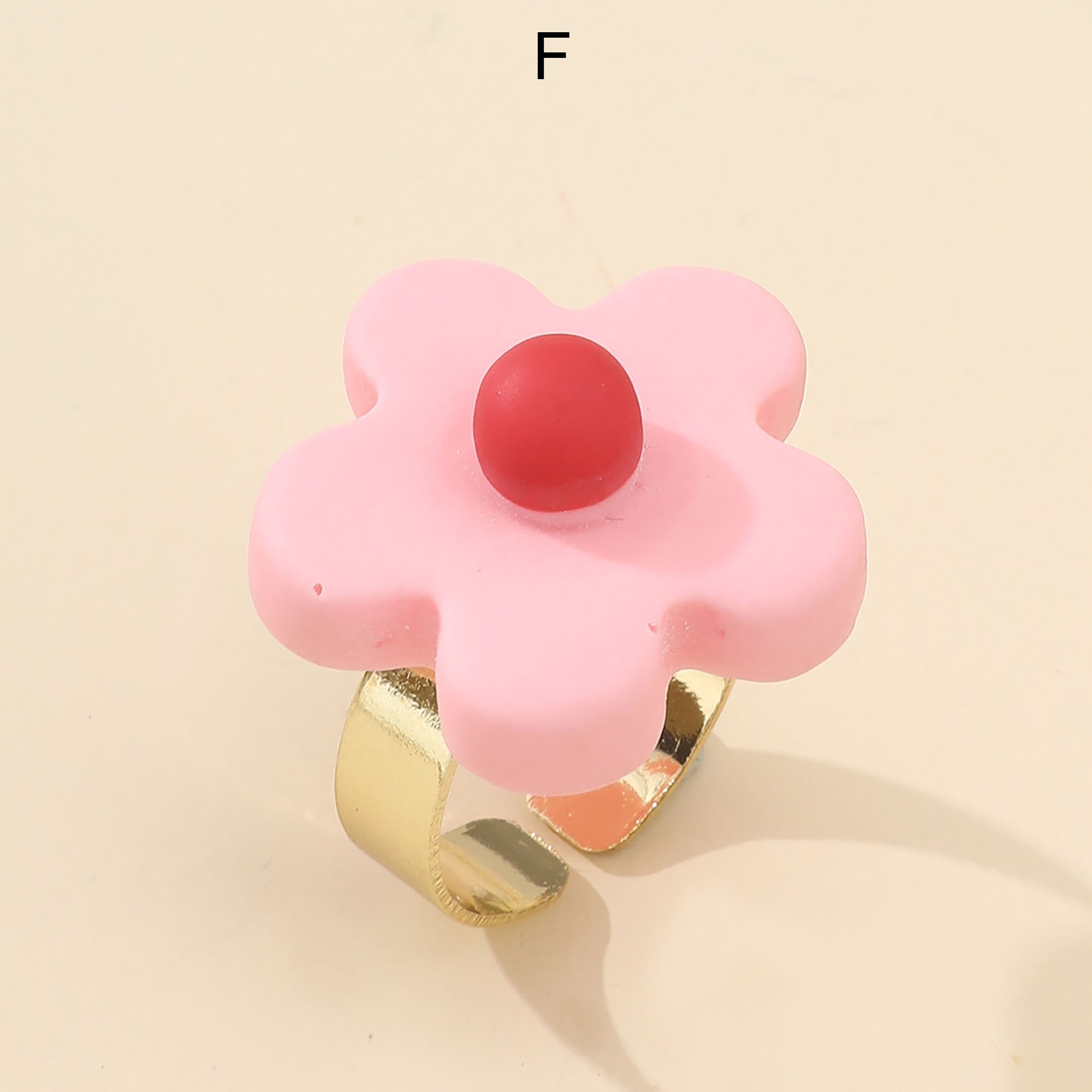 Acrylic Flower Ring Resin Flower Ring Colorful Acrylic Etsy