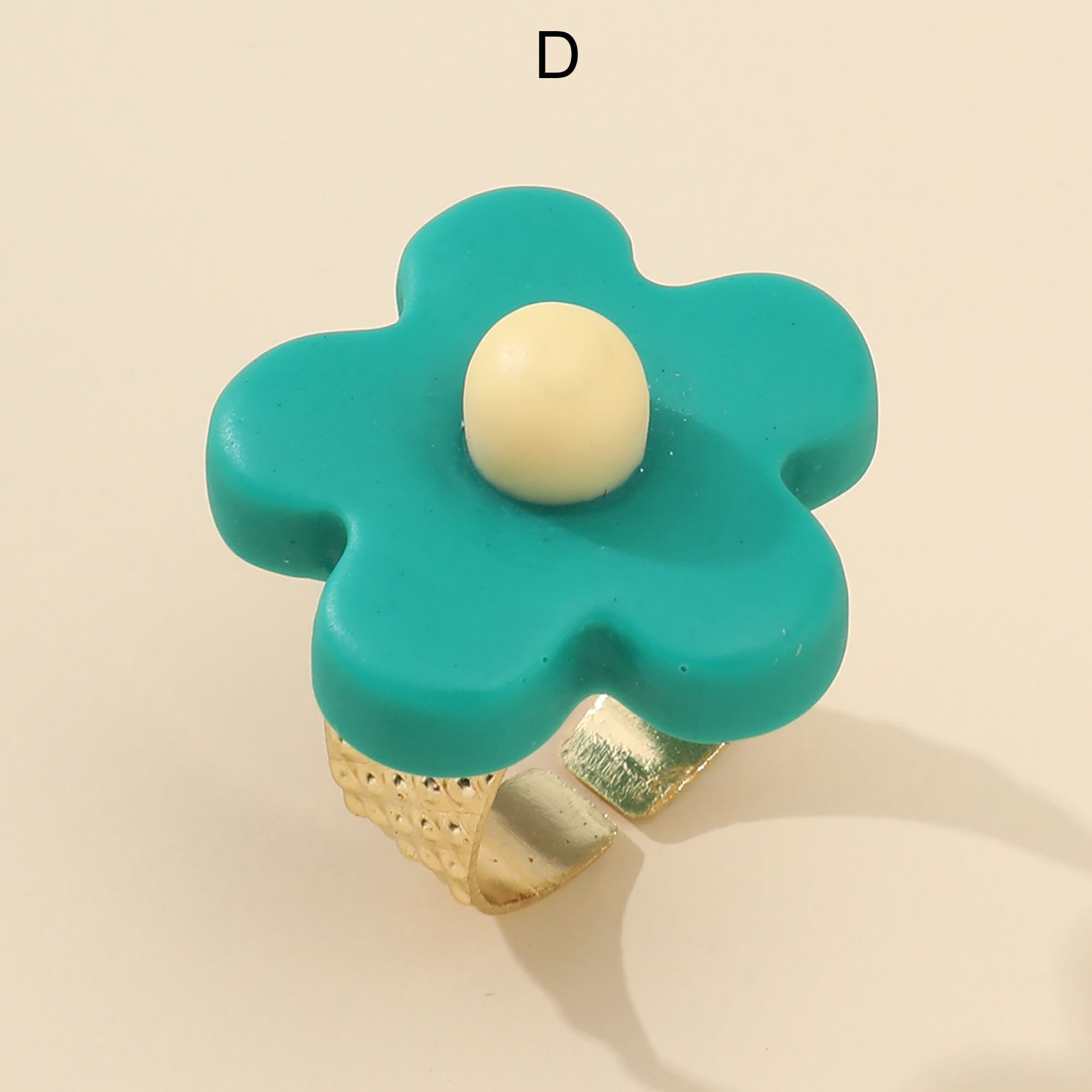 Acrylic Flower Ring Resin Flower Ring Colorful Acrylic Etsy