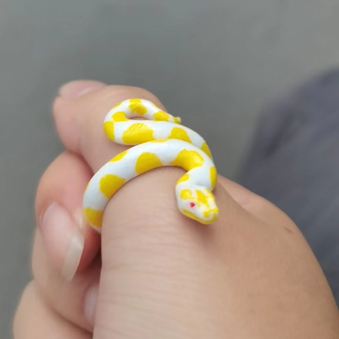 Handmade Golden Python Rings,cool Snake Rings,cute Python Ring,acrylic ...