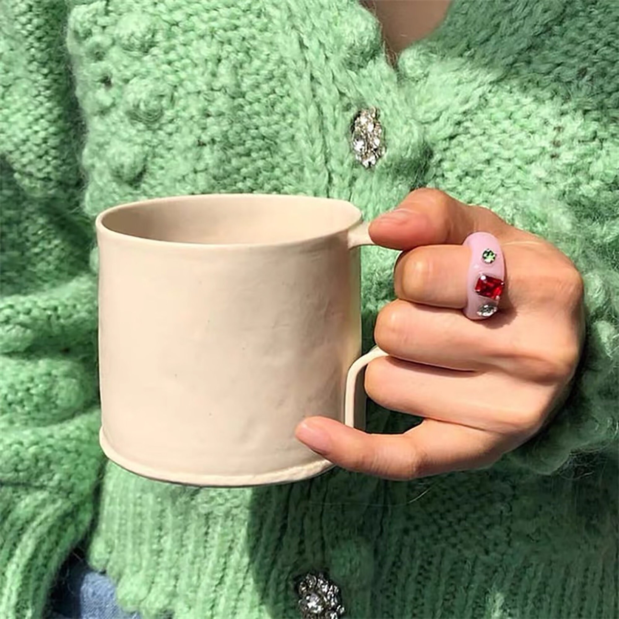 Chunky Resin Acrylic Rings Chunky Crystal Ring Simple Etsy