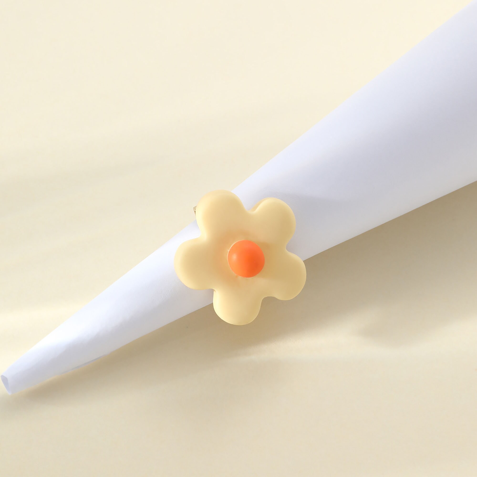 Acrylic Flower Ring Resin Flower Ring Colorful Acrylic Etsy