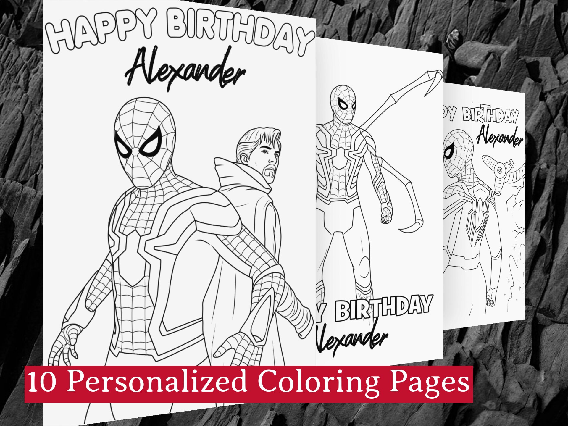 Spiderman Birthday Card To Color - Printable Cards