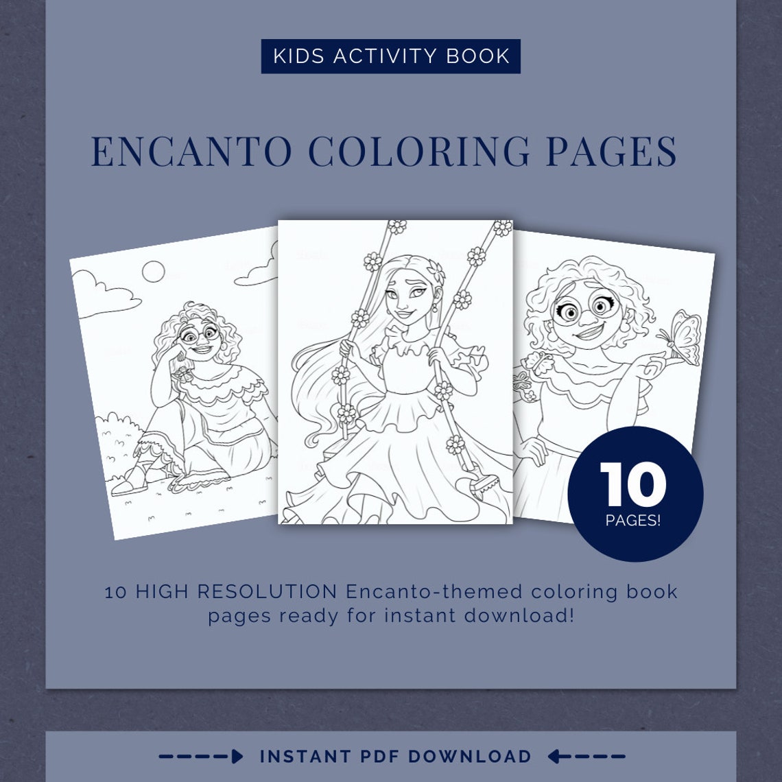Encanto Coloring Pages, Isabella Encanto Dress Kids, Encanto Bruno - Etsy
