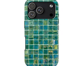 Groen telefoonhoesje met mozaïektegel