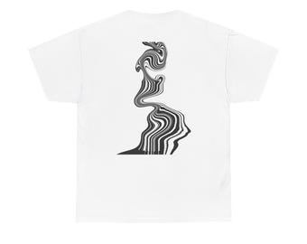 Abstract Black White Swirl wave T-Shirt