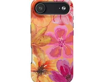 Telefoonhoesje koraalkleurige bloem