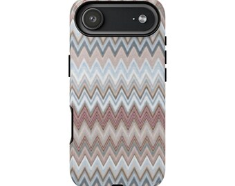 Zigzag Chevron Art iPhone-hoesje - warme neutrale tinten