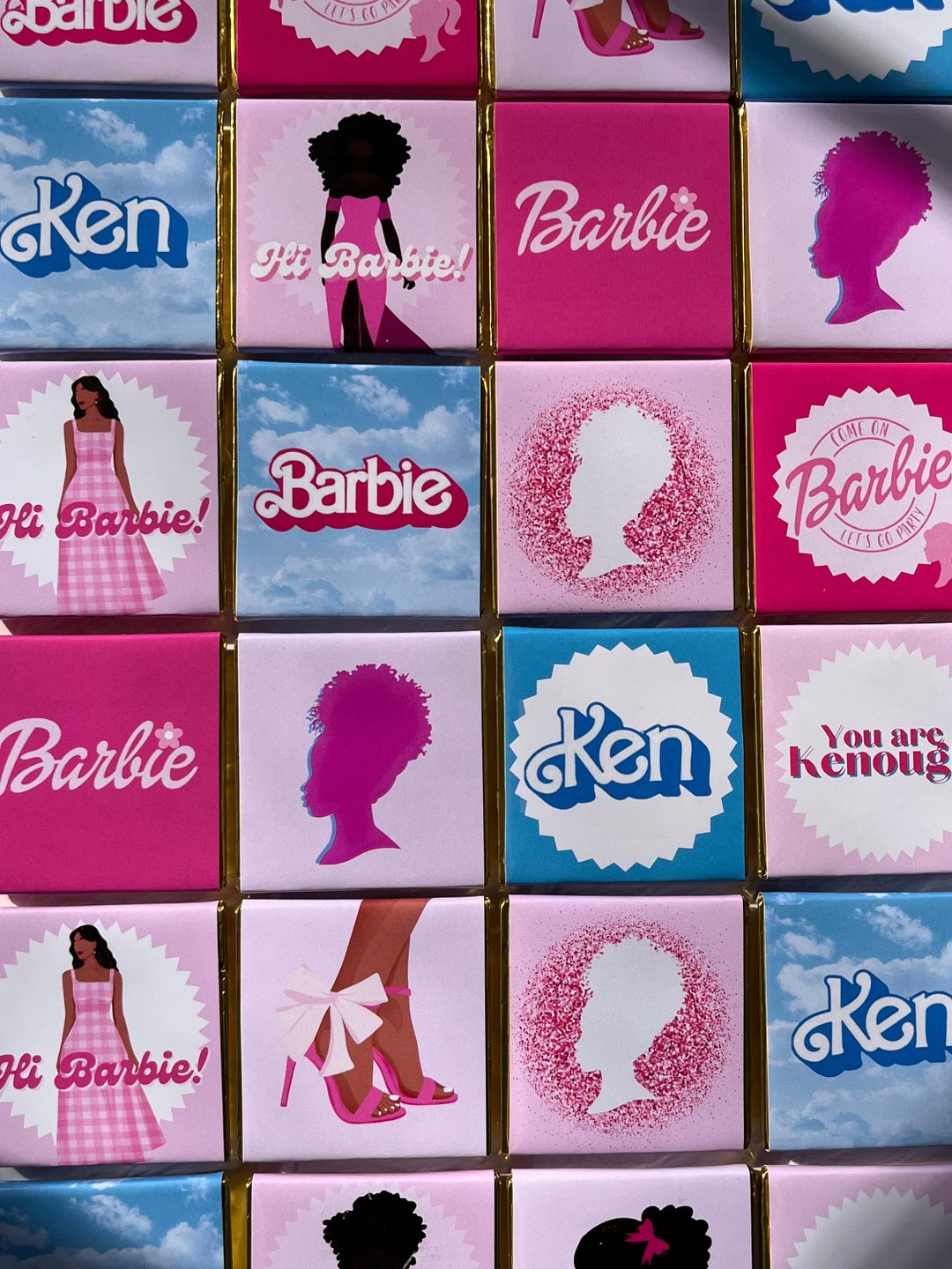 Custom Individually Wrapped Barbie Chocolates Bridal Shower Baby Shower ...