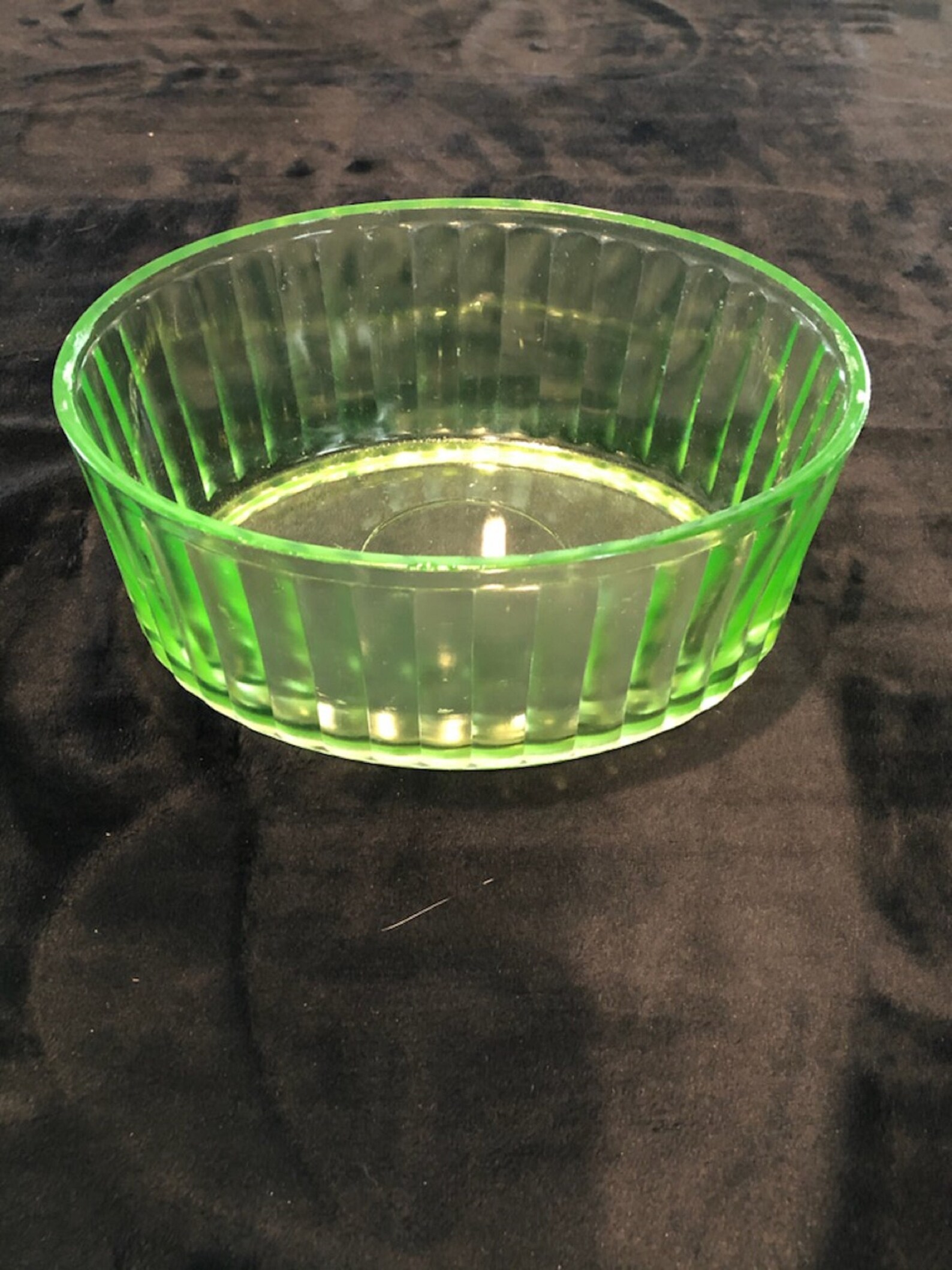 Green Vaseline Glass Oval Bowl. Etsy