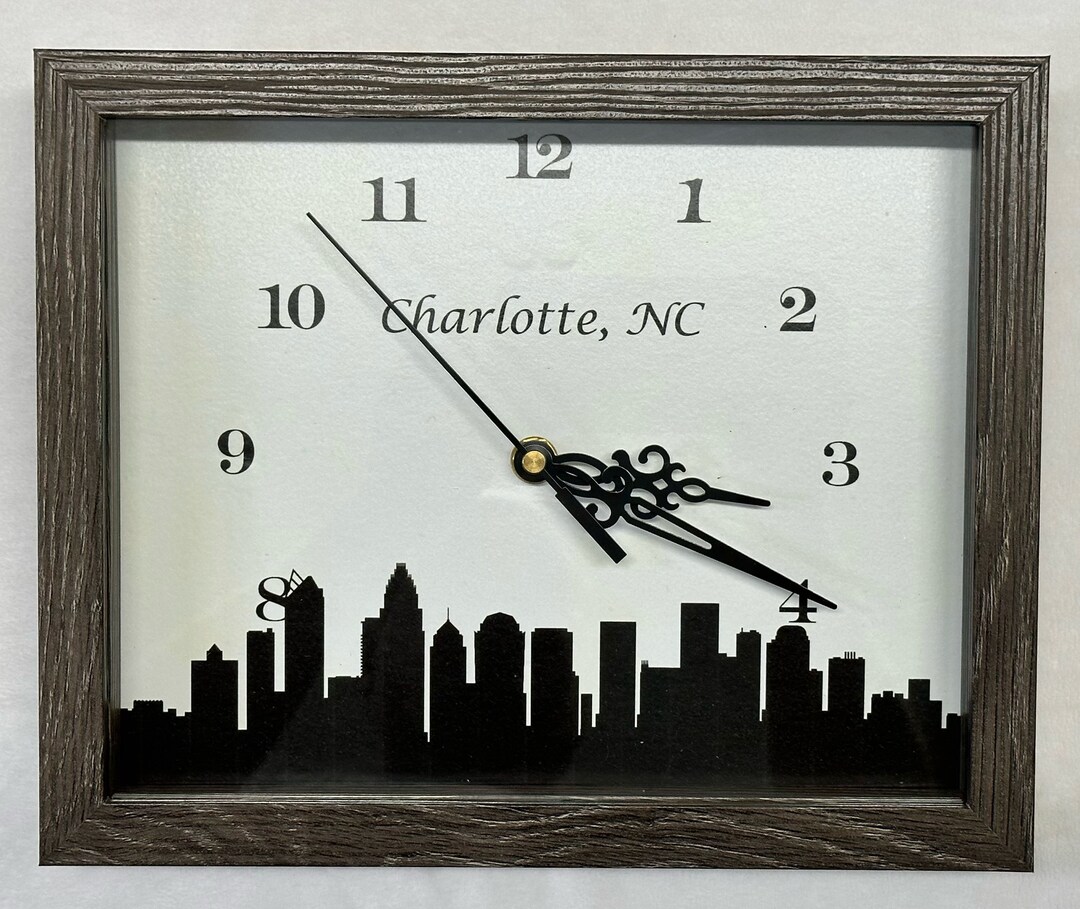 City Skyline Shadow Box Clock Etsy
