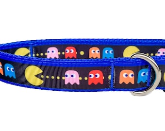 Pac-Man Inpsired Dog Collar: Retro Arcade Game Design, Adjustable