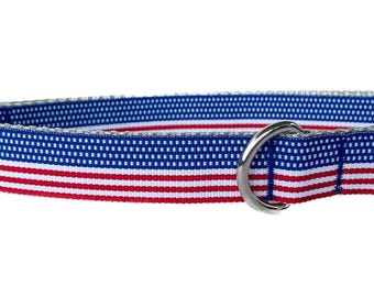 American Flag Dog Collar: Patriotic Stars & Stripes, Adjustable