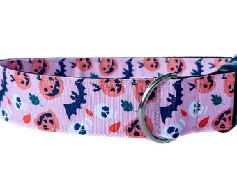 Handmade Halloween Dog Collar: Spooky Skulls, Bats, Pumpkins