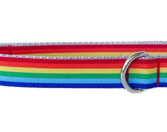 Rainbow Pride Dog Collar: Adjustable LGBTQ Flag Ribbon