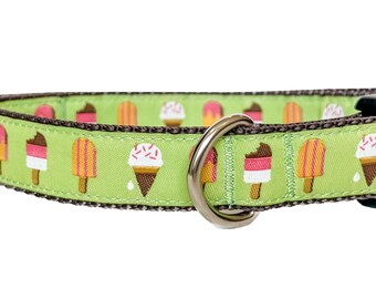 Ice Cream Cones Dog Collar: Handmade Adjustable Pet Collar