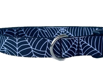 Spiderwebs Halloween Dog Collar: Handmade Adjustable Collar