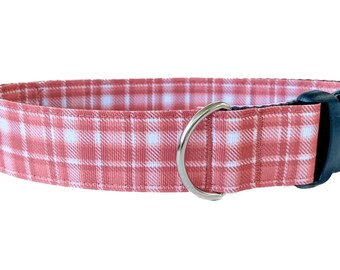 Wide Cinnamon Plaid Dog Collar: Handmade Adjustable Fall Collar