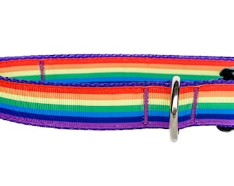 Rainbow Pride Dog Collar: Adjustable LGBTQ Flag Collar