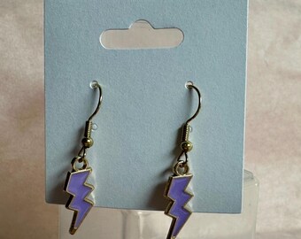 Lightening Bolt Earrings- Lavender