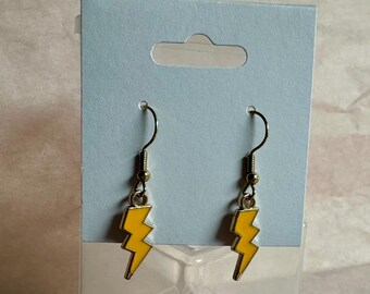 Lightening Bolt Earrings- Yellow
