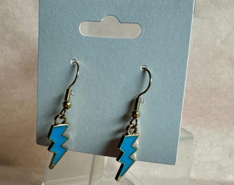 Lightening Bolt Earrings- Blue