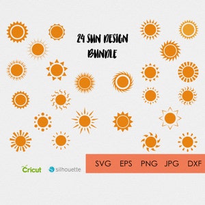 Sun SVG Bundle, Sun SVG, Sun Clipart, Sun Cut Files For Silhouette, Sun Files for Cricut, Sun Vector, Svg, Sun Dxf, Sun Png, Eps, Sun Design