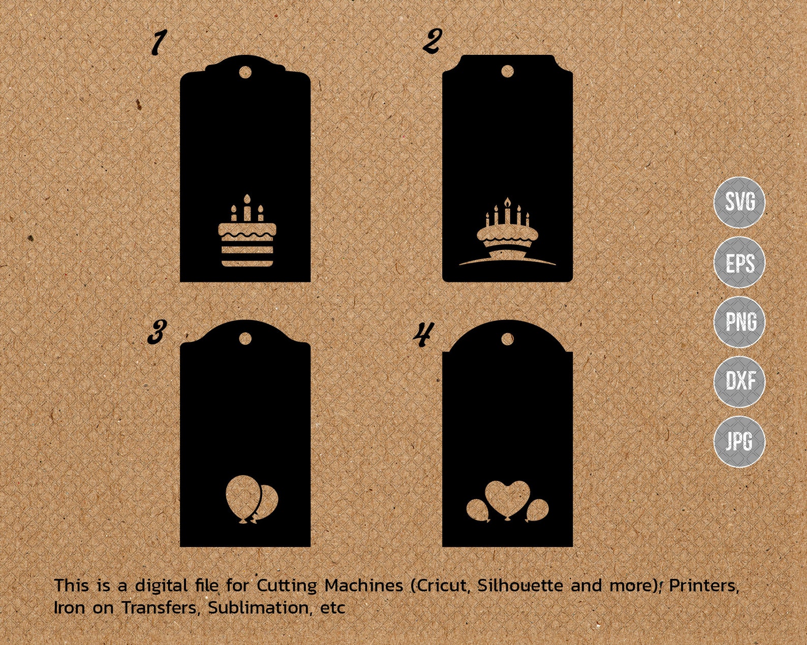 Happy Birthday tags svg Birthday gift tag svg Happy Etsy España