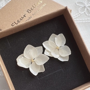 Echte Hortensie Sterling Silber Ohrstecker Handgemachte Weiße Blume Silber Schmuck Braut Erinnerung Liebe Geburtstag Weihnachtsgeschenk für sie
