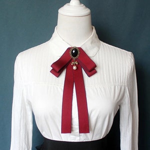 Handmade vintage Bow Tie / Ribbon / costume / brooch zdjęcie 6