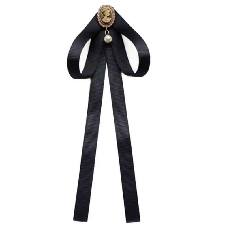 Handmade vintage Bow Tie / Ribbon / costume / brooch zdjęcie 4