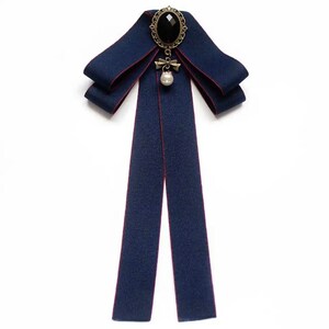 Handmade vintage Bow Tie / Ribbon / costume / brooch zdjęcie 2