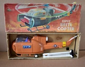 Vintage 1960 39 s Horikawa S.H Japan Super Brite Copter Toy Helicopter boxed working